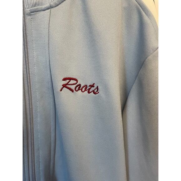 ROOTS Striped Track Jacket Zip Up Men’s Size Large Blue‎ and Maroon - Picture 2 of 7